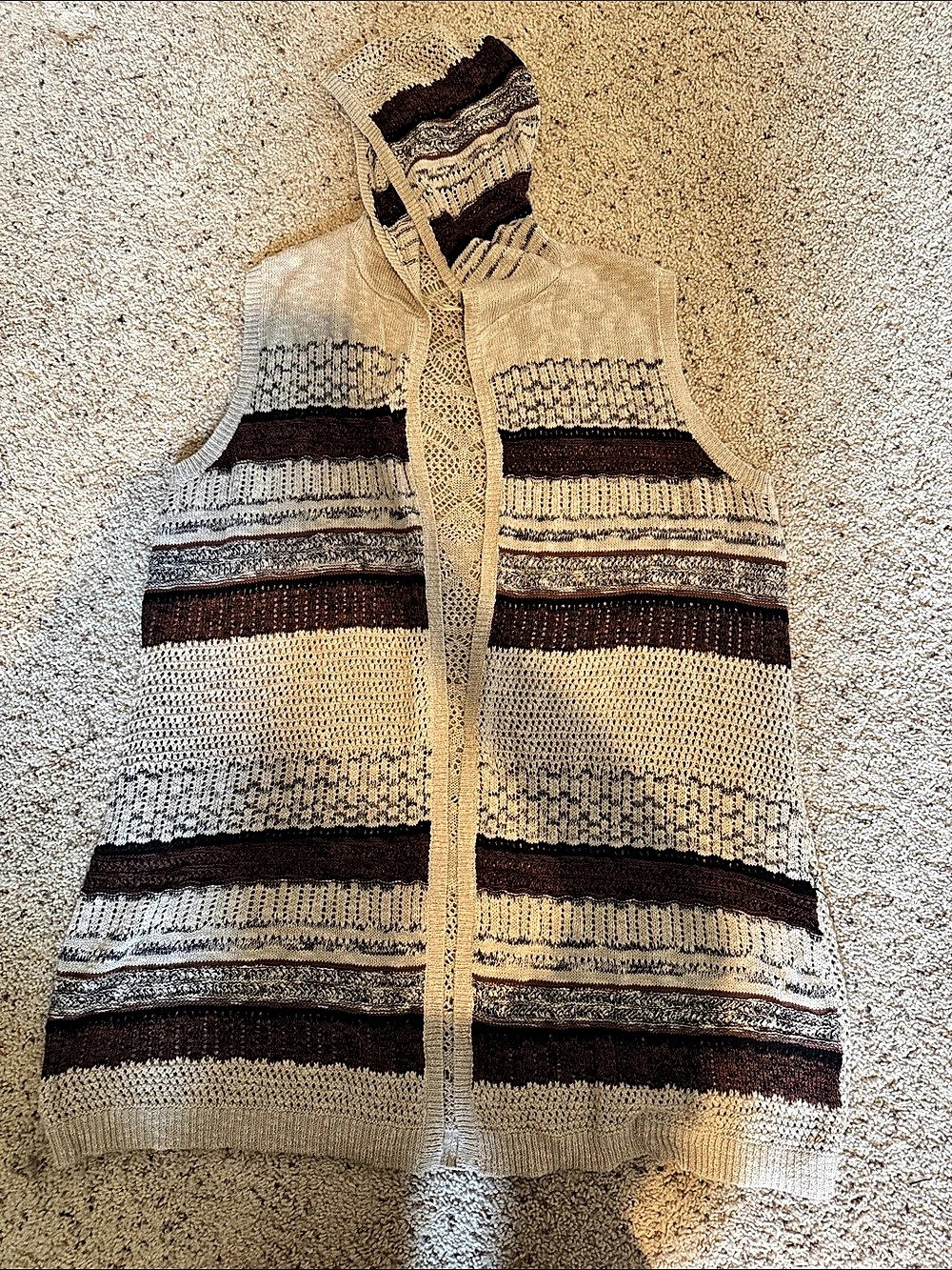 EST. 1946 Striped Cardigan in Brown & Cream Size 18/20 W